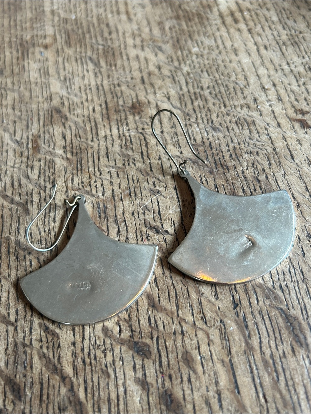 Vintage Mexico Abalone Moon & Star inlay Drop Earrings celestial whimsy ACOTAR - Picture 2 of 3
